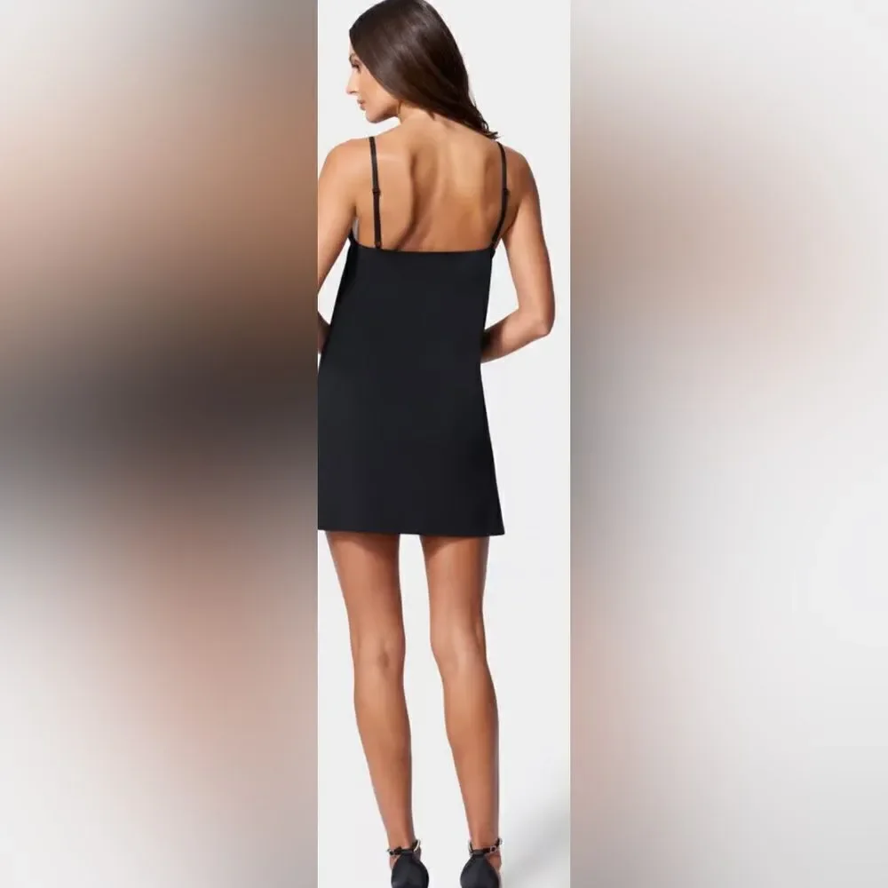NWOT BEBE Women’s Little Black Mini Dress Adjustable Straps - Size Large - Picture 2 of 8